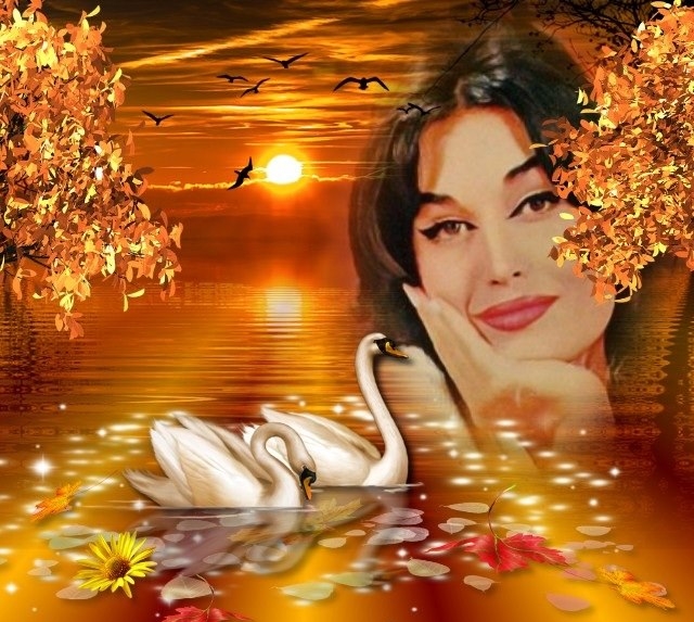 Dalida in an autumn setting online puzzle