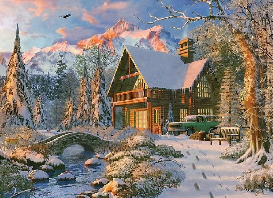 Зимен пейзаж. онлайн пъзел