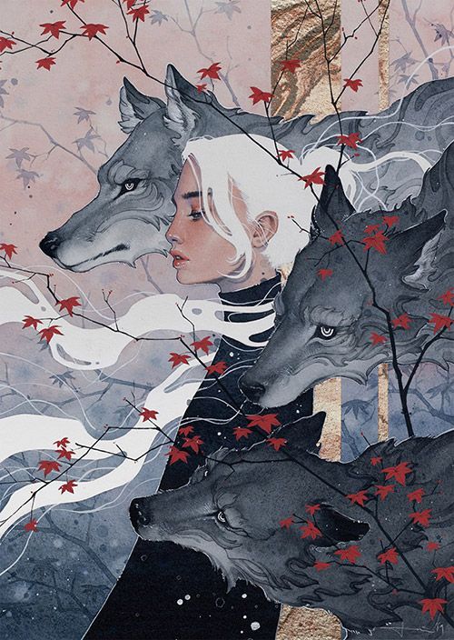 White-haired with a wolf jigsaw puzzle online