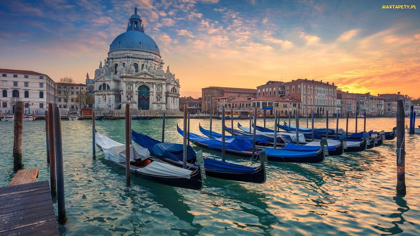 Italien Venedig, soluppgång, basilika Pussel online