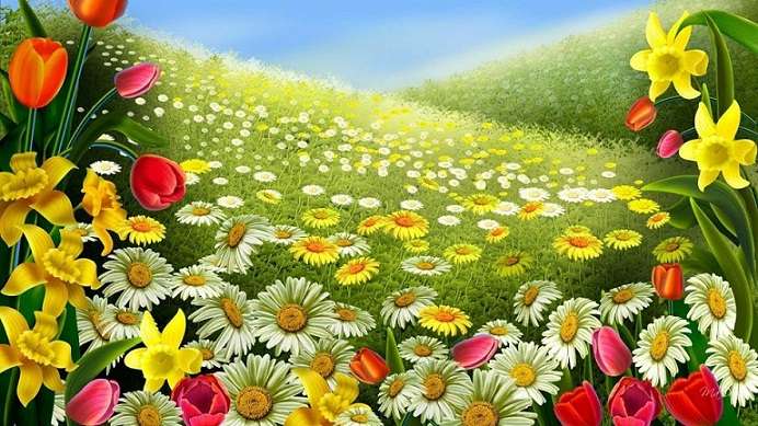 Flowered meadow. online puzzle