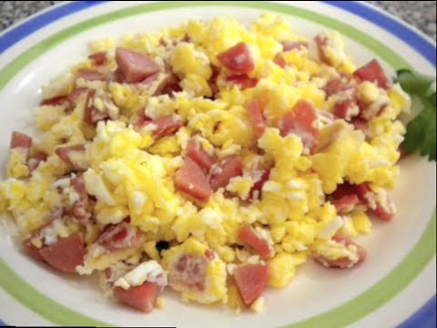 бъркани яйца с колбаси онлайн пъзел