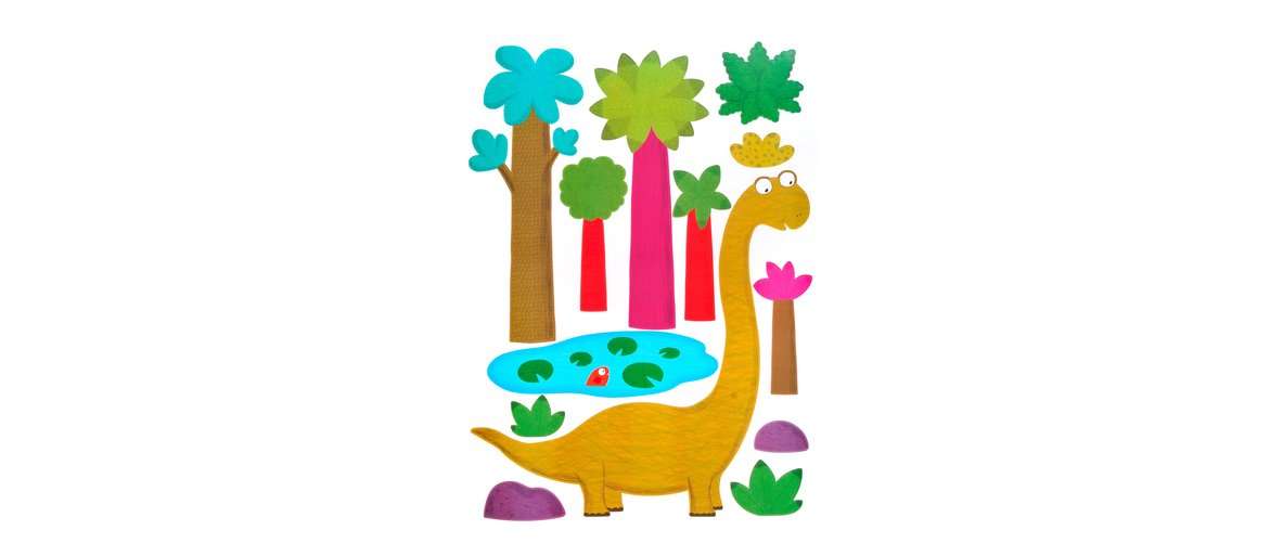 Un dinosauro colorato puzzle online