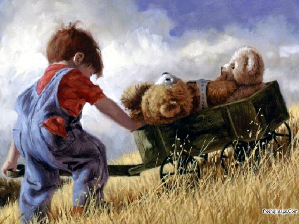 Boy and teddy bears online puzzle
