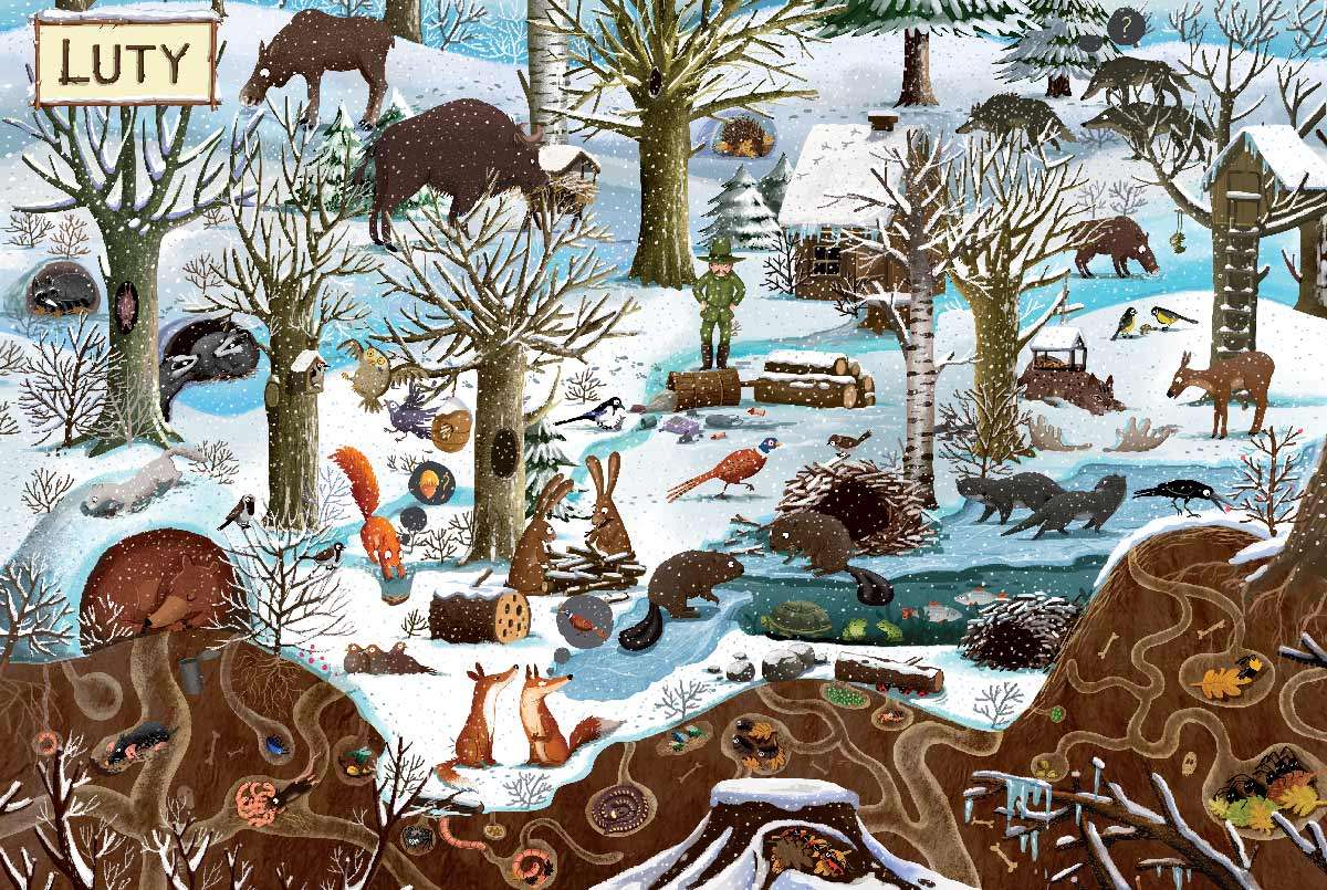Winter im Wald. Online-Puzzle