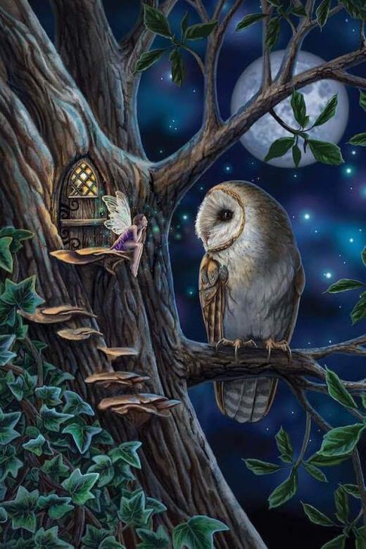 Fairy owl on a tree jigsaw puzzle online