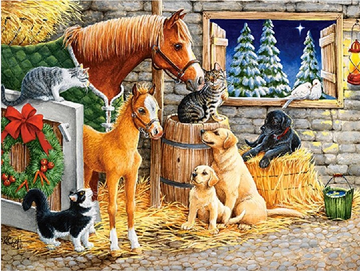 Animals in winter. jigsaw puzzle online