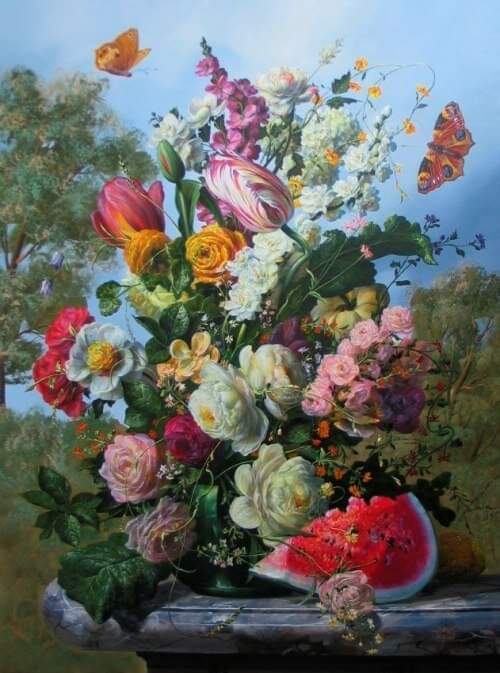 Kleurrijke mooie bloemen online puzzel