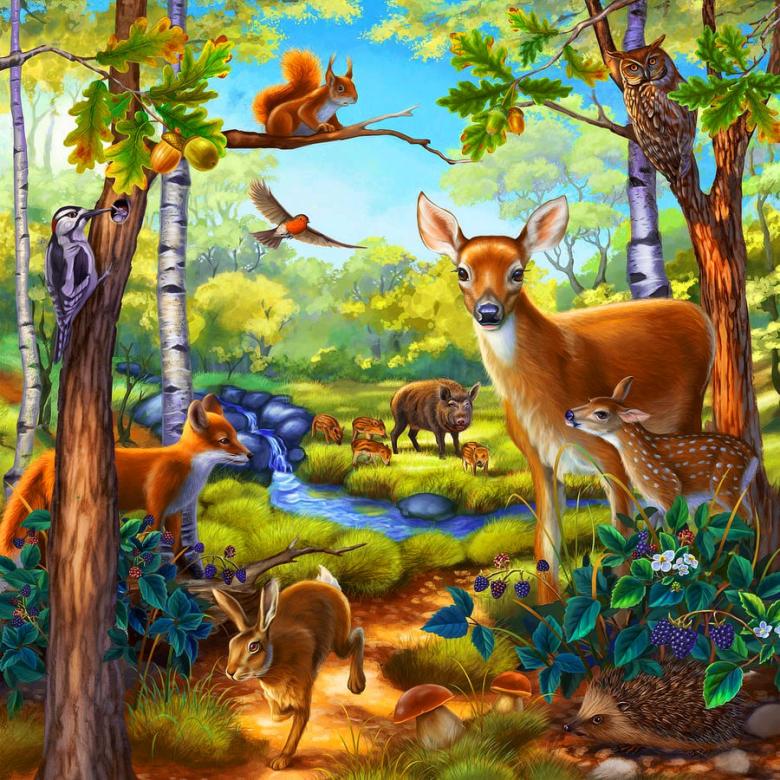 Animale lângă pârâu puzzle online