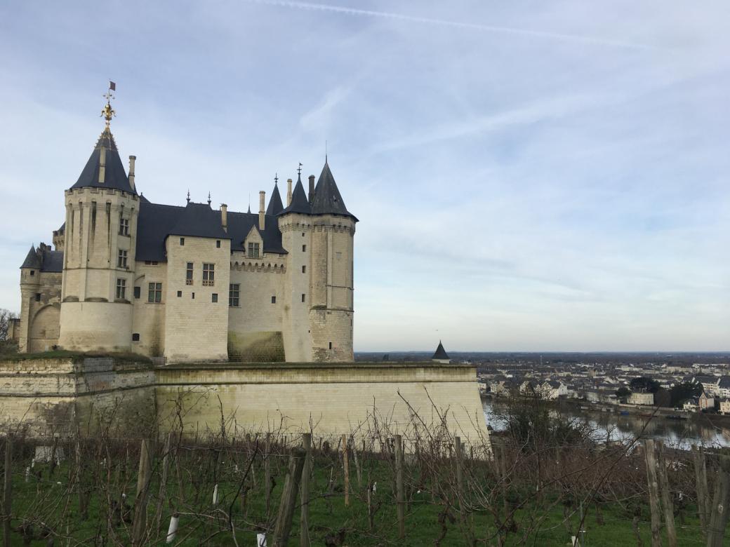 Vy över Saumur slott Pussel online