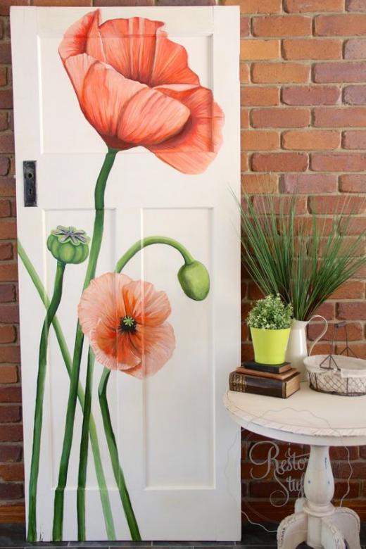 Poppies on the door jigsaw puzzle online