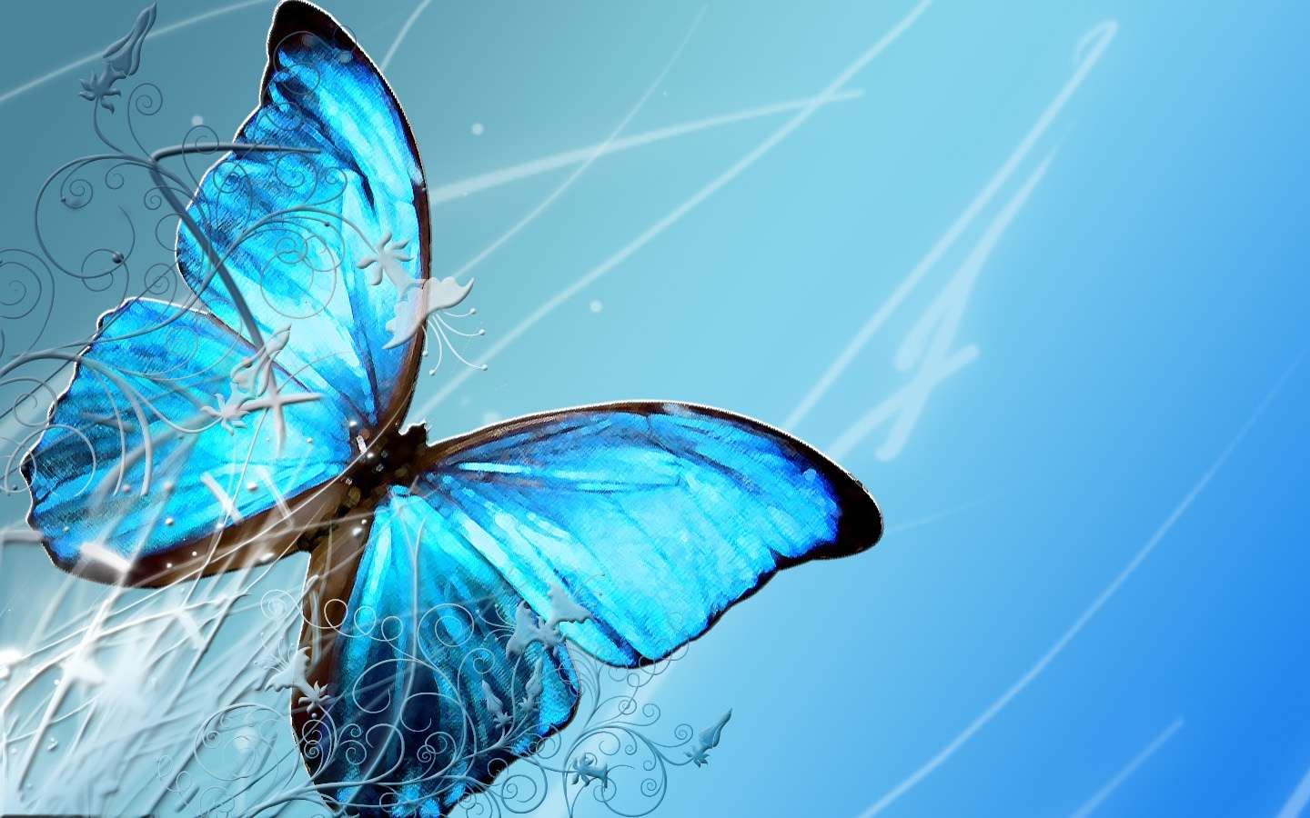 modrý motýl skládačky online