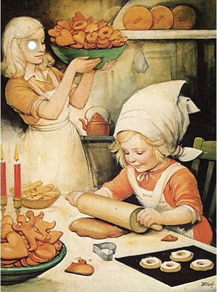 Danska peču s maminkou cukroví Pussel online