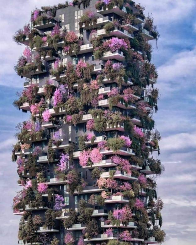 Ουρανοξύστης σε λουλούδια παζλ online