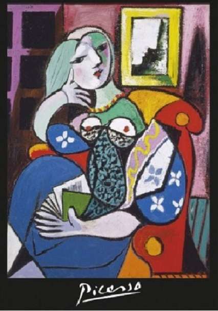 Picasso: donna con un libro. puzzle online
