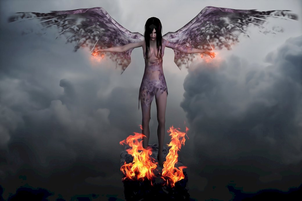 ангел в огне онлайн-пазл