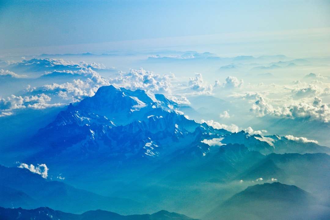Icy blue mountain range jigsaw puzzle online