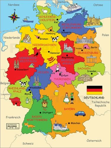 Mappa della Germania puzzle online