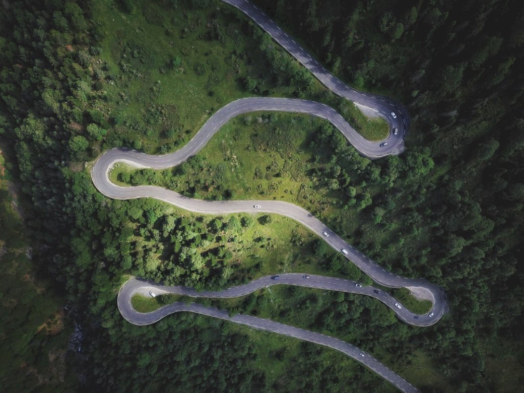 Aerial image of switchback jigsaw puzzle online