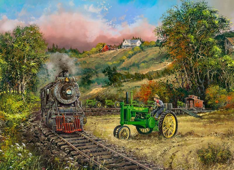 Landscape with a train. online puzzle