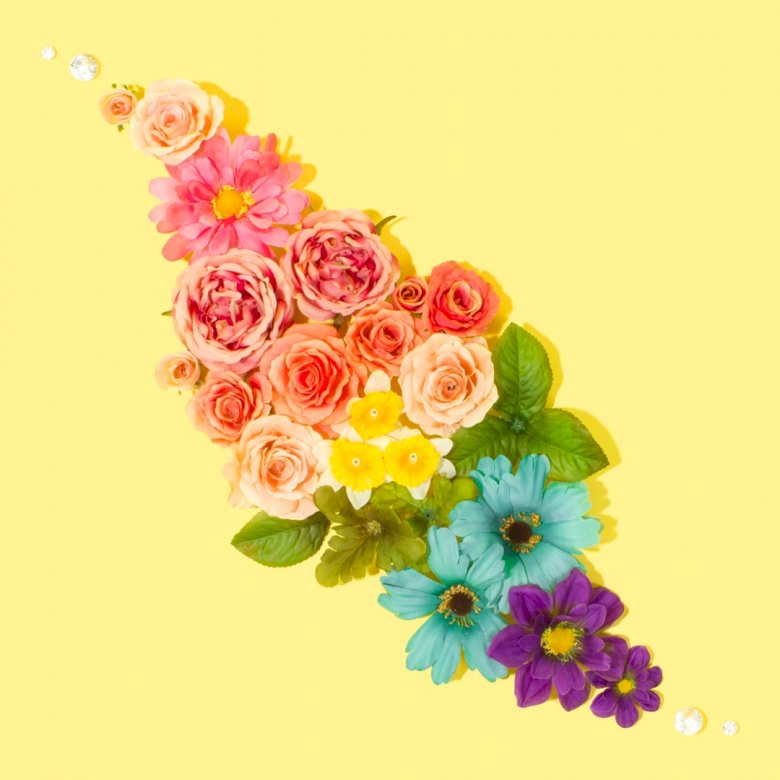 Λουλούδια ουράνιου τόξου παζλ online