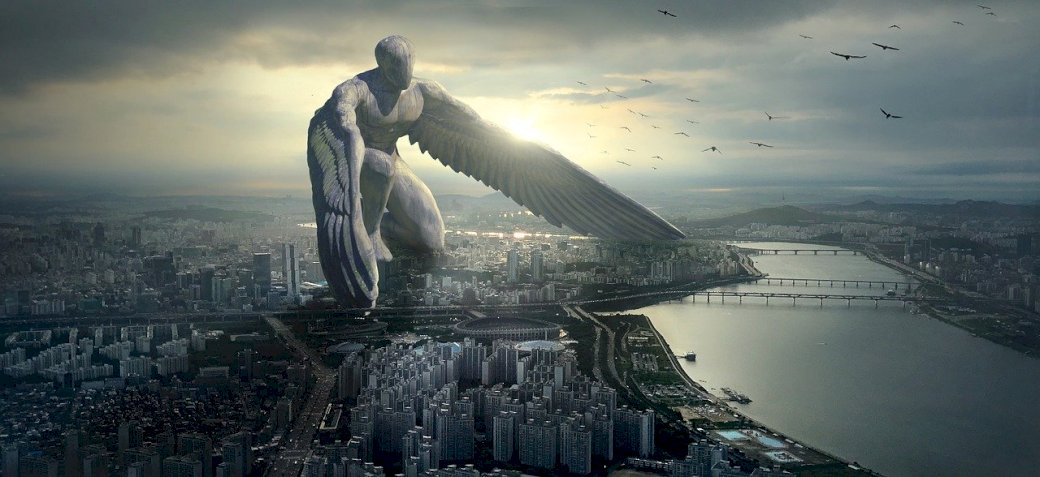 ангел-хранитель над городом пазл онлайн