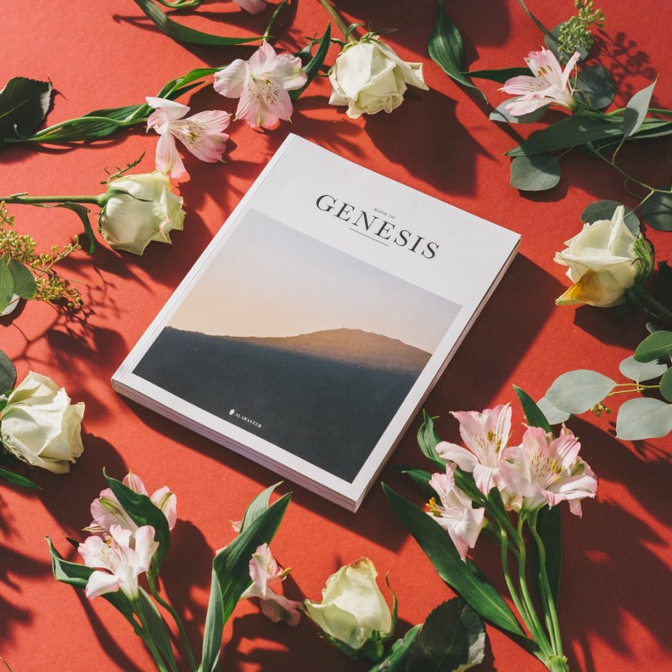 Book of Genesis with flowers jigsaw puzzle online