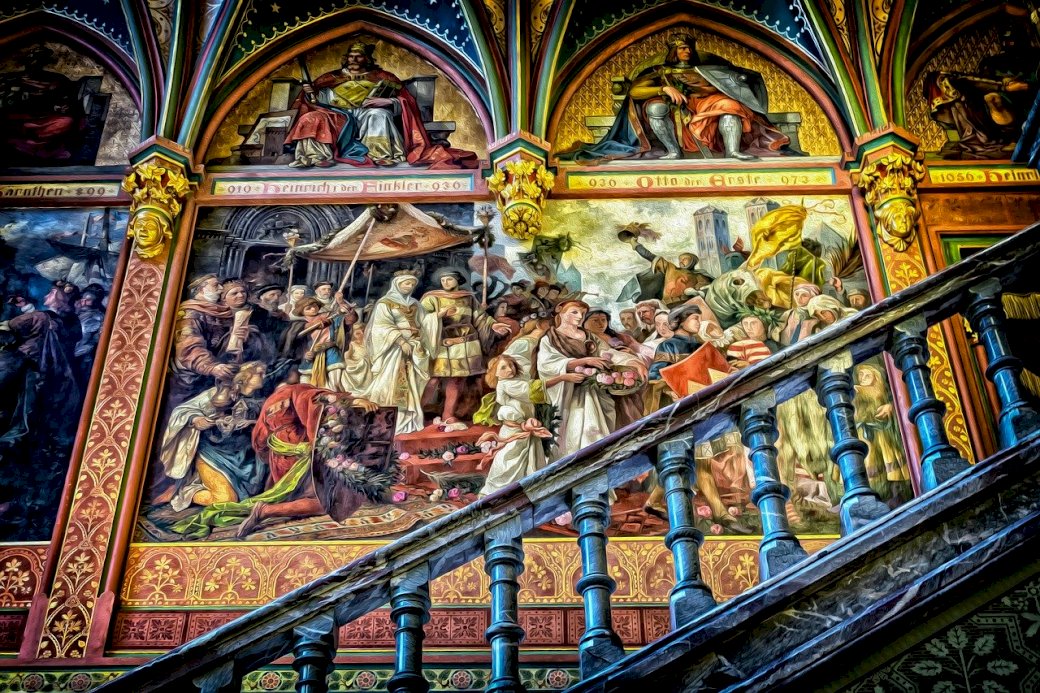 Historisk fresco pussel på nätet