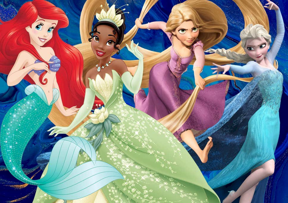Ariel, Rapunzel und Elsa Puzzle