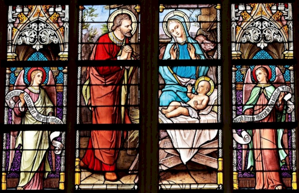 Mozaikové okno v kostele skládačky online