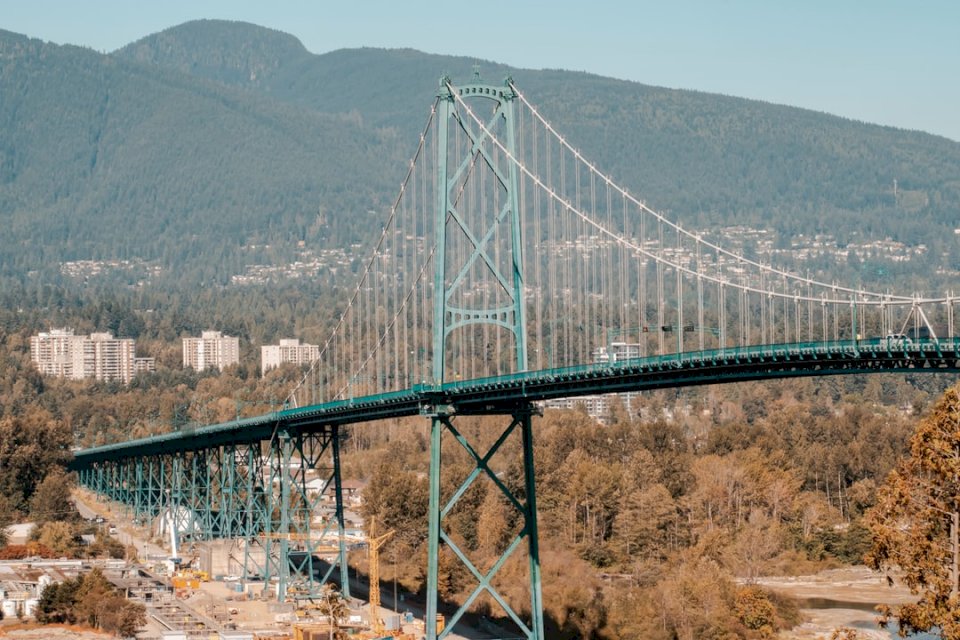 Окачен мост във Ванкувър онлайн пъзел