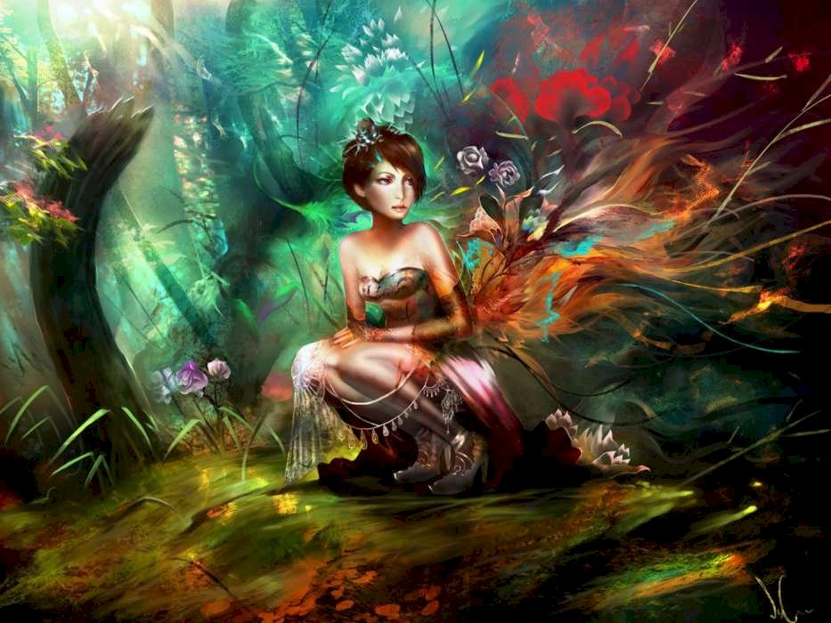 Principessa del bosco dell'arcobaleno puzzle online