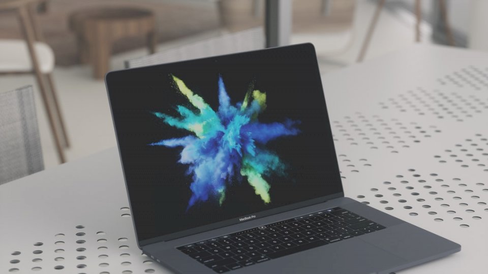 Ноутбук с цветным взрывом пазл онлайн