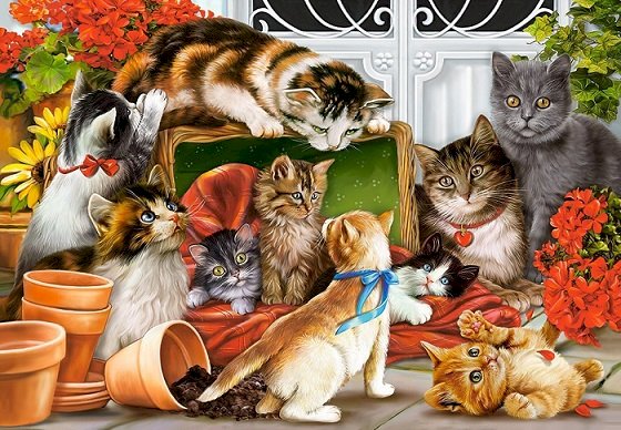Joyful cats. jigsaw puzzle online