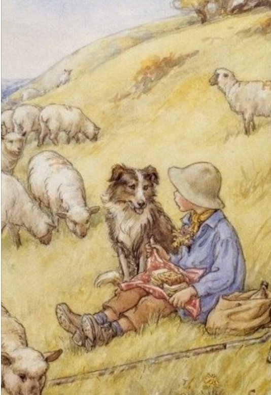 pasáček ovcí se psem Online-Puzzle