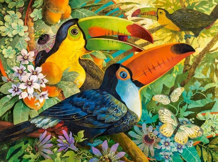 Pássaros: Tucanos. quebra-cabeças online