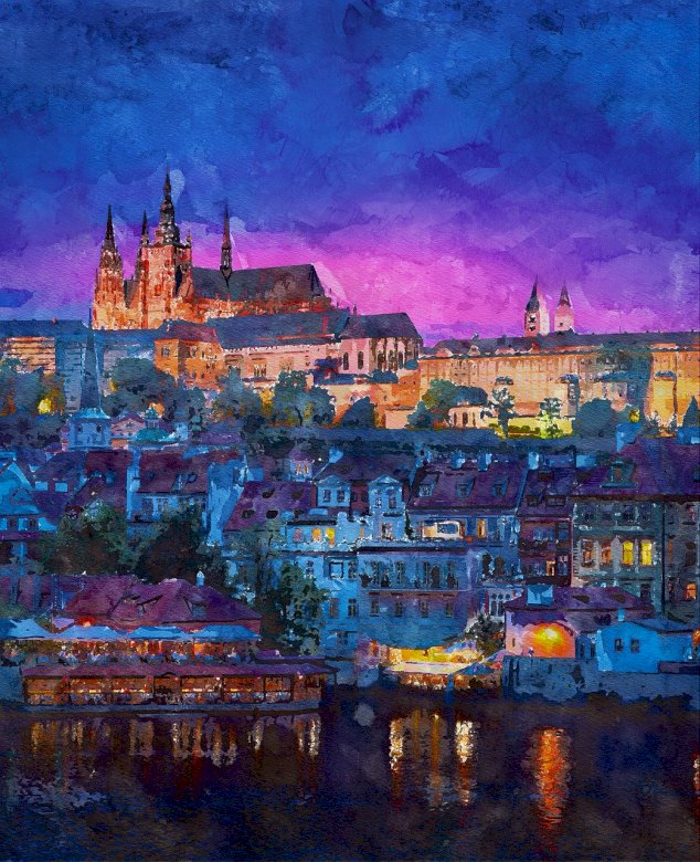 Night city in the image online puzzle