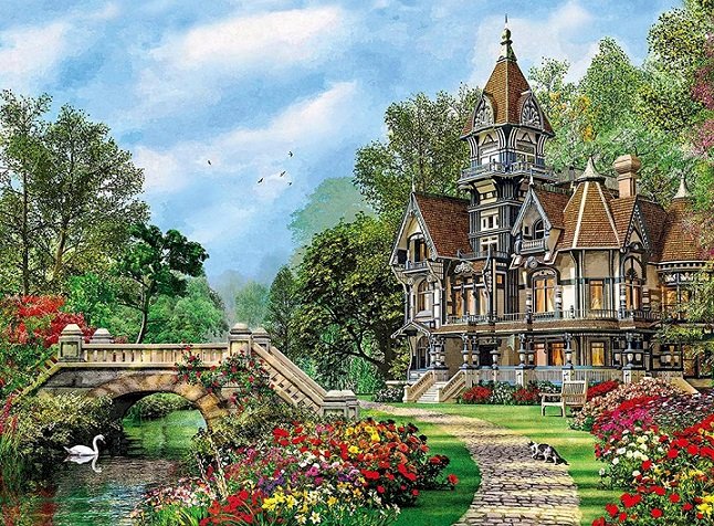 Residence with a garden. online puzzle