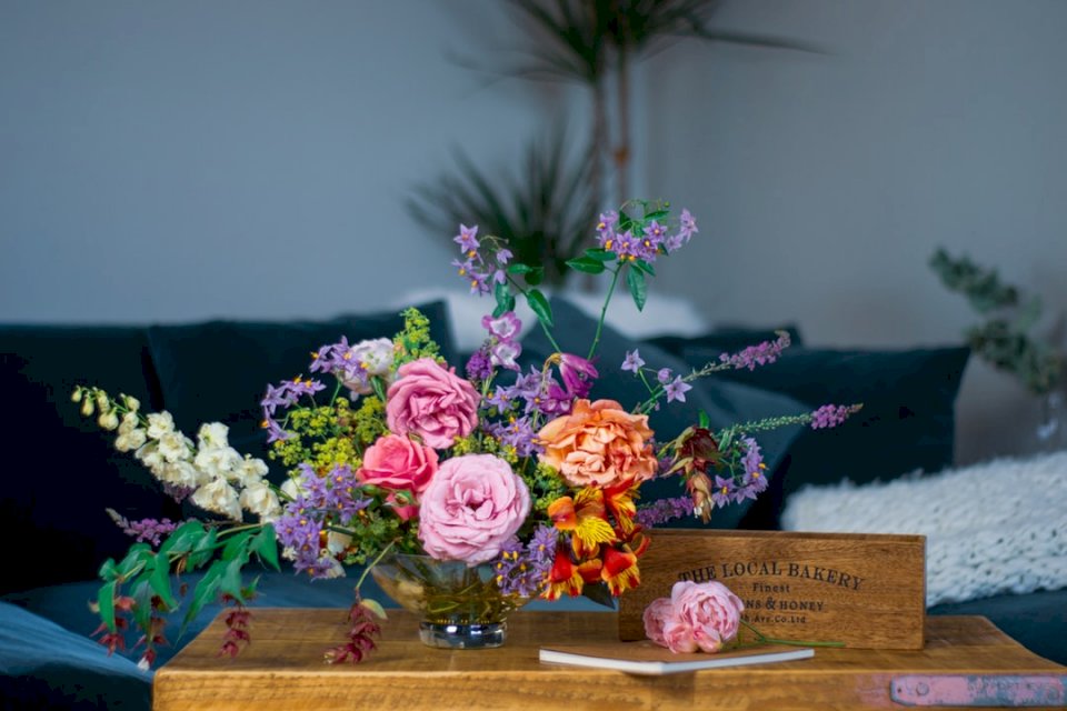 Розовые цветы, Букет цветов, пазл онлайн