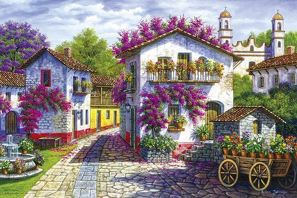 Flowered town. jigsaw puzzle online