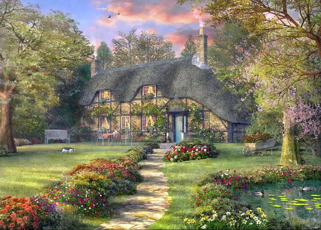 linda casa na floresta puzzle online