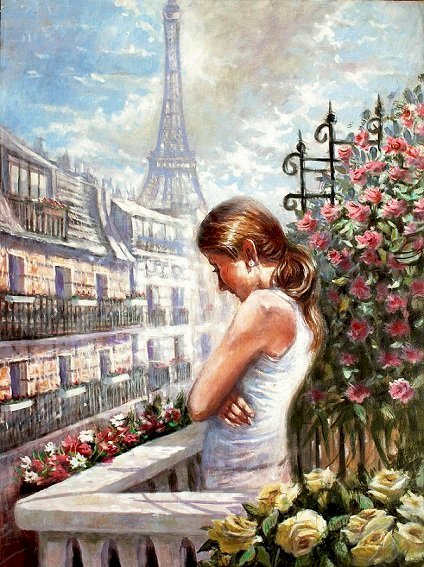 Auf dem Pariser Balkon. Puzzlespiel online