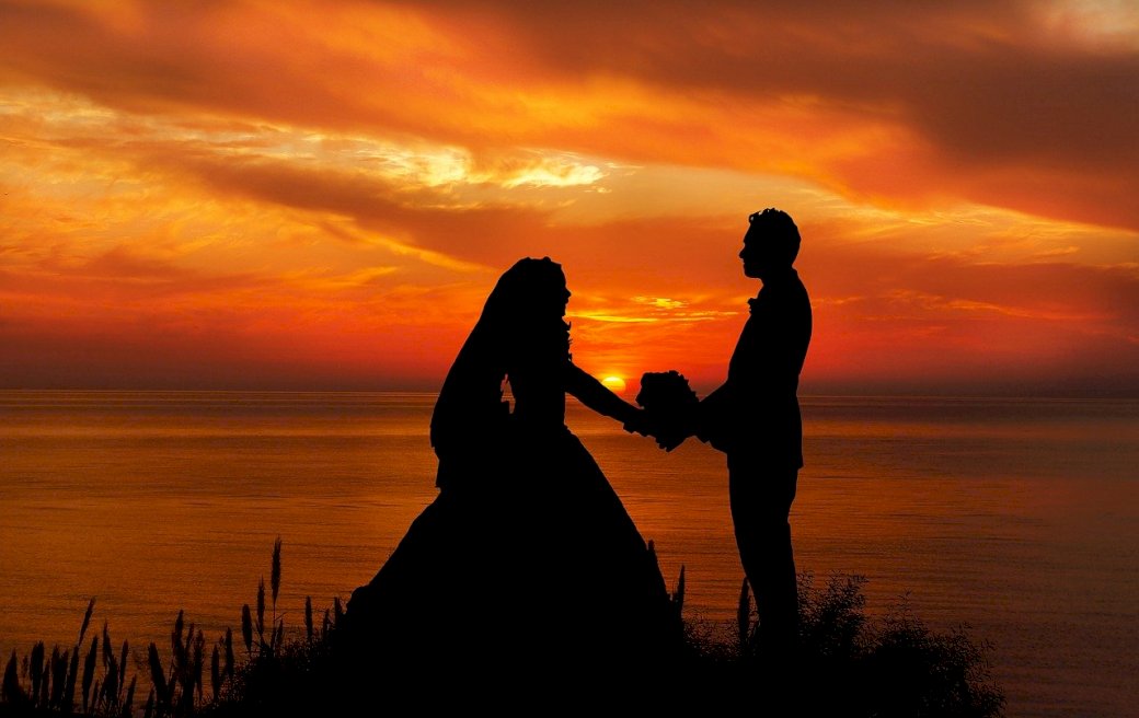 bruiloft zonsondergang legpuzzel online