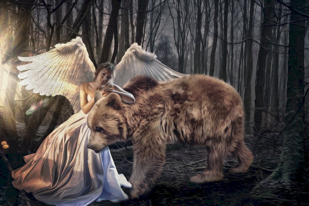 angel protector of animals online puzzle