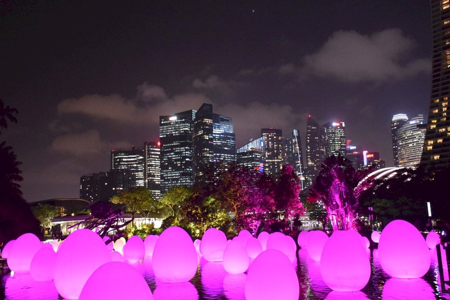 osvětlené odrážky v Singapuru online puzzle