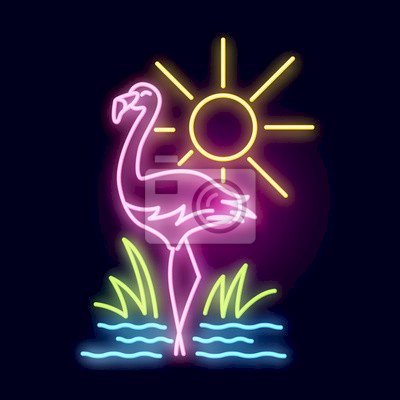 Neon flamingo legpuzzel online