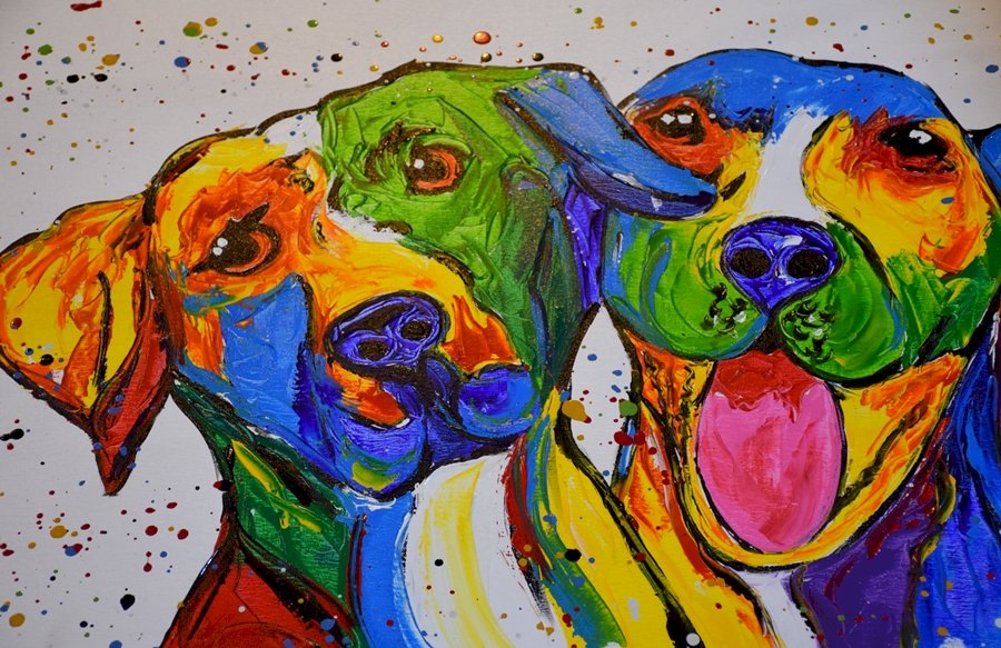 塗られた2匹の犬（タイ） ジグソーパズルオンライン