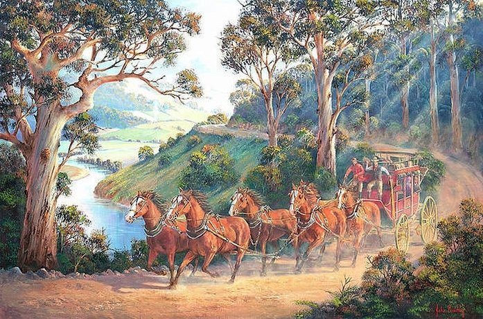 Painting, horses at a gallop jigsaw puzzle online