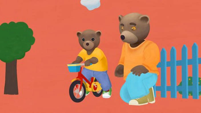 malý medvěd na kole skládačky online