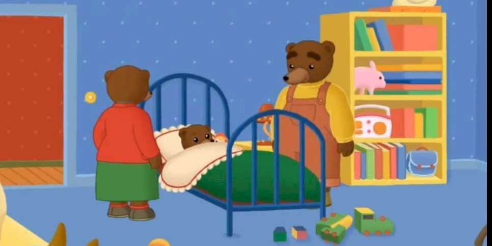 Маленький бурий ведмедик лягає спати пазл онлайн